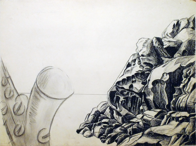 Felslandschaft mit Saxophon 1975